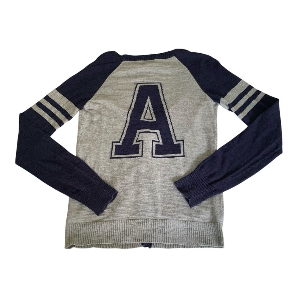 Arizona Cardigan Sweater Women S Gray Navy Varsity Monogram Letter A‎ Academic